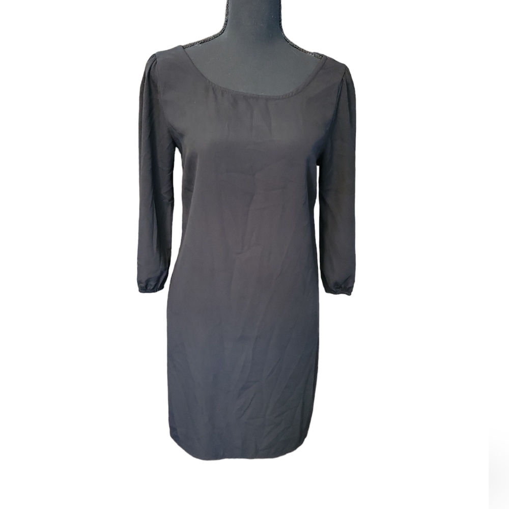 Body Central 100% polyester Black lightweight mini dress Size S